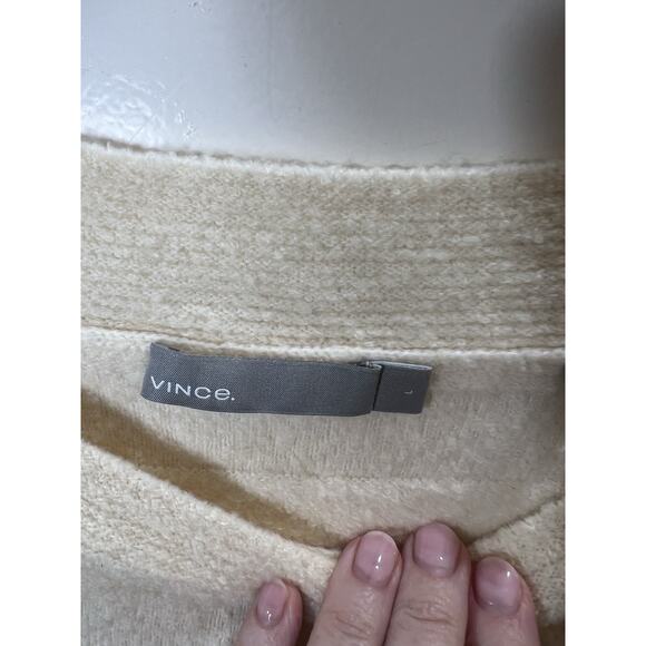 Women’s Wool Sweater Sz L Cream Minimalist Capsule Wardrobe Quiet Luxury Classic - Picture 5 of 9